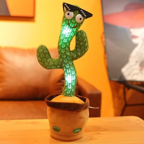 Cactus Toy Funny 32cm Electric Dancing Plant Cactus Plush Stuffed Toy with Music for Kids Children Gifts Home Office Decoration