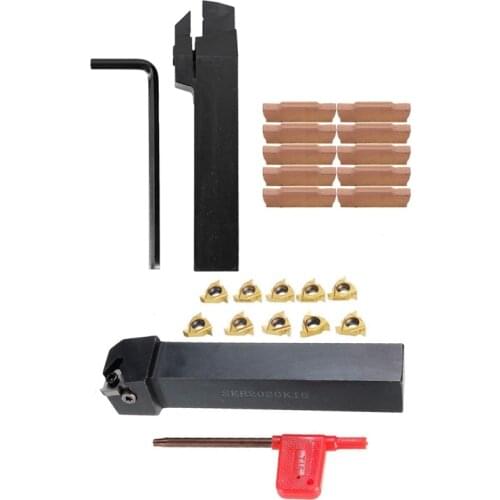 1 Set for Lathe Cutting Turning Tool & 1 Set SER2020K16 CNC Lathe Turning Tool Holder Boring Bar with Blade