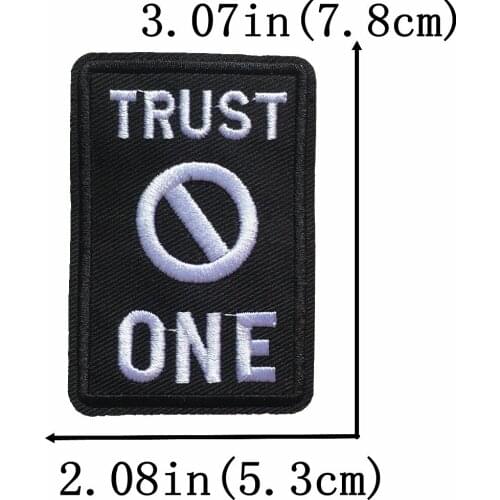 New Arrival TRUST NO ONE Patches for Clothes Iron on Embroidered Appliques DIY Sewing Accessories Decoration Patches 10PCS/lot