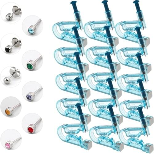 2/5/10/15 pcs Ear Piercing Gun Kit Disposable Healthy Safety Earring Piercer Tool Machine Kit Studs Nose Lip Navel Body Jewelry