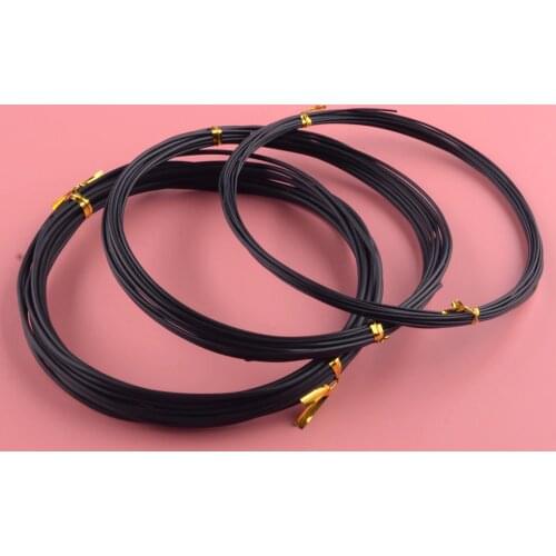 3 Rolls Black Bonsai Anodized Aluminum Training Styling Tree Craft Florist Wire with 3 Sizes Potted Plants Decoration