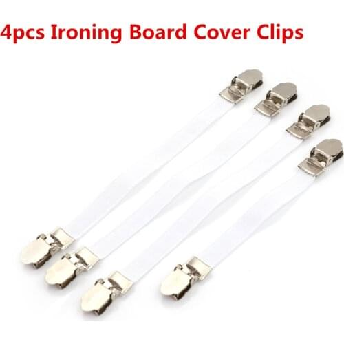 4pcs Ironing Board Cover Clip Fasteners Tight Fit Elastic Brace Ties Straps Grip