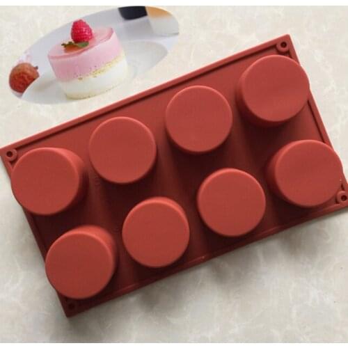 8 Lattice Round Cylinder Cake Chocolate Silicone Mold Soap Ice Jelly Muffin Cupcake Molds Cake Decorating DIY Baking Pastry Tool
