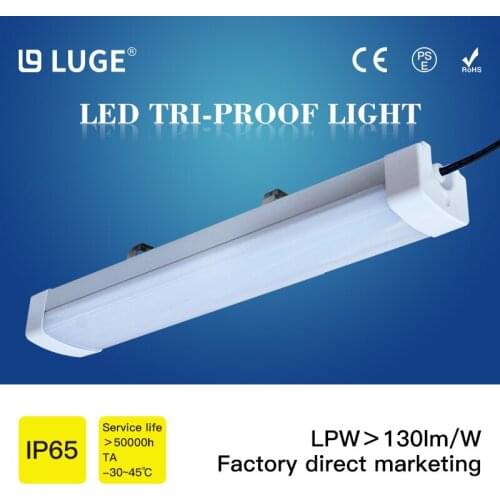 Aluminum Industrial Light T8 IP65 Tri-Proof Lighting 60W 1.2m Led Batten Tube Office Warehouse Lamp