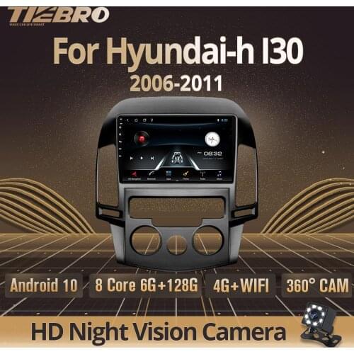 TIEBRO 2 Din Android 9.0 Car Radio For Hyundai-h I30 2006 2007 2008 2009 2010 2011 Player Multimedia Touch IPS Screen BT DVD