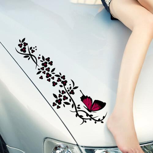 Cherry Blossom Floral Car Stickers Love Pink Auto Vinyl Deca Bumperl Window Ipad for Women Car Tuning Styling Accessories
