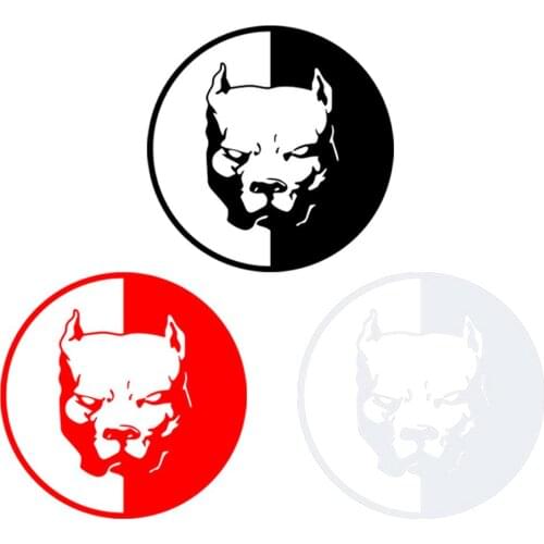 12*12cm Bull Dog Head Car Sticker Cartoon Cool Bulldog Car Decal Decor BK Material Dog Pit Bull Funny Car Sticker Black Red