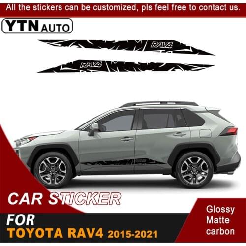 Car Decals For Toyota Rav4 2015-2020 Side Door Body Stripe Racing Graphic Vinyl Car Sticker Accessories For Toyota Rav-4 2021