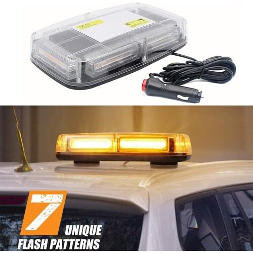 Car Roof Light 60W 12/24V COB LED Strobe Lights Waterproof Flashing Warning Light Hazard Beacon 7 Modes Magnetic Emergency lamp