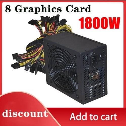 Original New 1800W ATX Modular Mining PC Power Supply Supports 6 Graphics Card 160-240V Power Supply Mining Machine Support