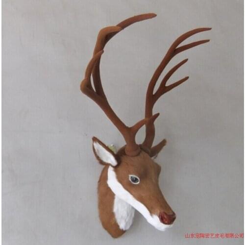Big simulation deer head toy polyethylene & furs deer head model gift about 75x25x33cm 204