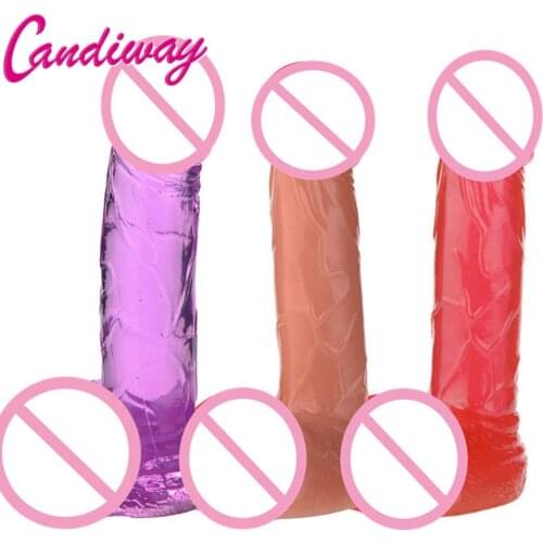 Candiway Mini 4 Colors Realistic Dildo With Strong Suction Cup Female Masturbation Adult Sex Toy For Couple 1PC