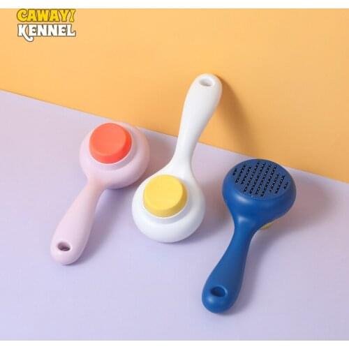 CAWAYI KENNEL Plastic Dog Cat Pets Self Cleaning Slicker Brush Comb Pet Dog Cat Grooming Tools Hair Shedding Combs D2207