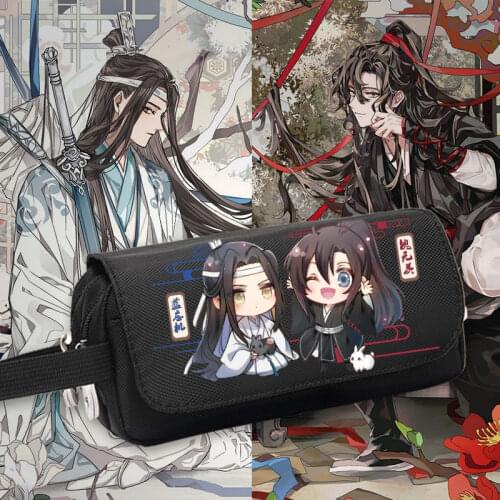 Anime Grandmaster of Demonic Cultivation Wei Wuxian Lan Wangji Pen Bag Fashion Student High Capacity Pencil Case Storage Bag