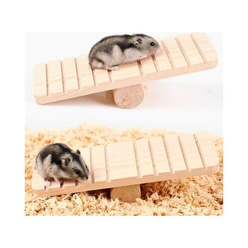 Hamster Wooden Sports Toys Solid Wood Seesaw Original Wooden Non-Slip Molar Swing Hamster Accessories Decorative Items