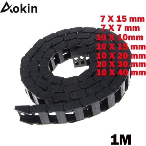 7 x 15mm 7*15mm 7X7 10 X 20 30 40 mm L1000mm Cable Drag Chain Wire Carrier with End Connectors for CNC Router Machine Tools