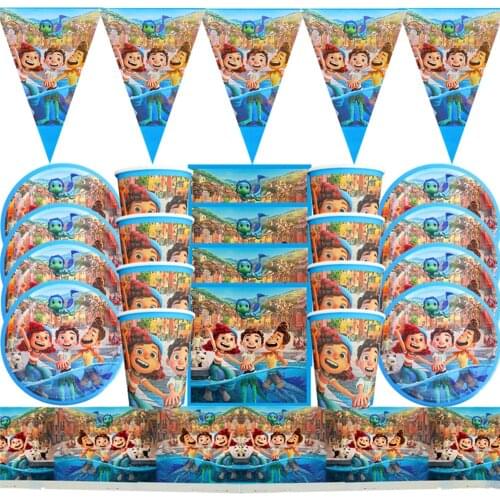 Disney Pixar Luca Themed Birthday Party Decorations Paper Alberto Sea Monster Cups Disposable Tableware Set Baby Shower Supplies