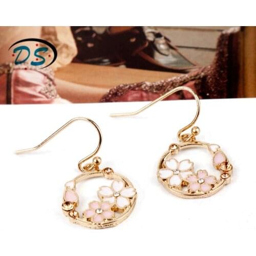 Dongsheng jewelry Earrings for Woman Flower tassel earrings Drop Earrings Sweet Style brincos