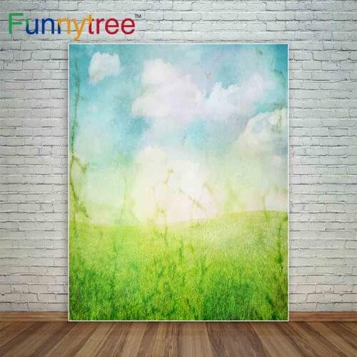 Funnytree photography backdropssky grass outdoor Watercolour abstractphotocall photography studio funds photo studio backdrop