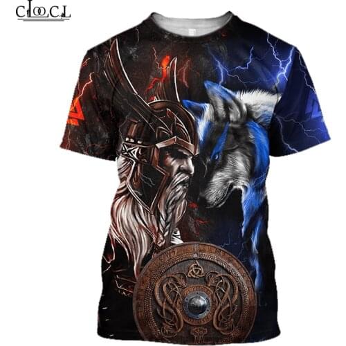 HX Fenrir Viking Wolf And Moon Tattoo T Shirt 3D Print Tops Harajuku Fashion Tees Women Mens T-Shirt Clothing Drop Shipping