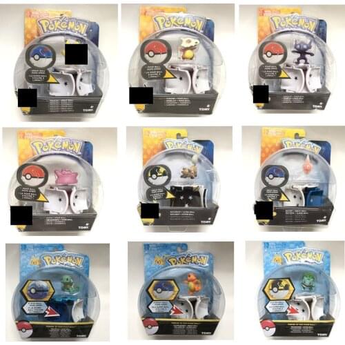 Kawaii Anime Figure Pokemon Rockruff Rotom Cubone Sableye Ditto Boxed Pokemon Ball Figures Kids Gift Collection Lovely Toys