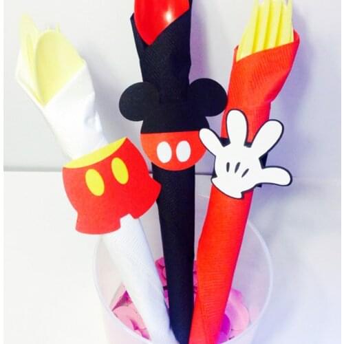 Mouse Napkin Rings, Set of 12/24/48 pcs hands pants head,Mouse birthday party decor, Mouse party supplies