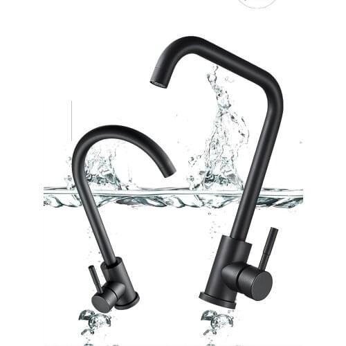Kitchen Faucet Hot and Cold Water Faucet Stainless Steel Baking Lacquer Washing Dish Sink Rotating Faucet Kitchen Mixer Tap
