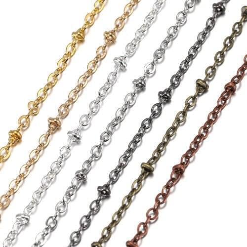 5 Meter Copper Twisted Chains Beaded Cable Link Clip Beads Chain for DIY Anklet Necklaces Bracelet Jewelry Making Supplies