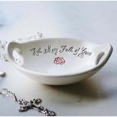 Bowl Jewelry Decorative Dish Tray Durable Waterproof Scratch-resistant Art Plate Jewelry Fruit Dessert Display Home Craft Decor