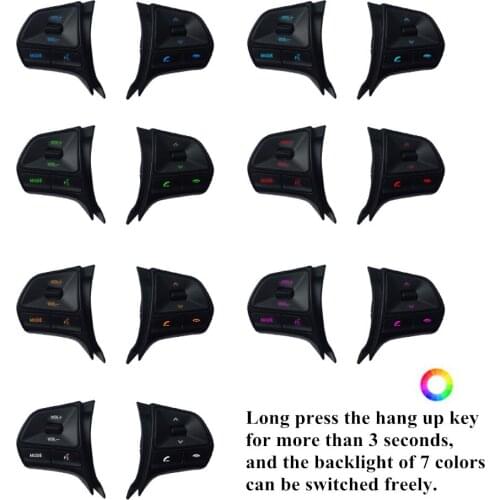 7 colors switch freely for KIA RIO K2 11-14 multifunctional steering wheel control button Audio phone volume switch bluetooth