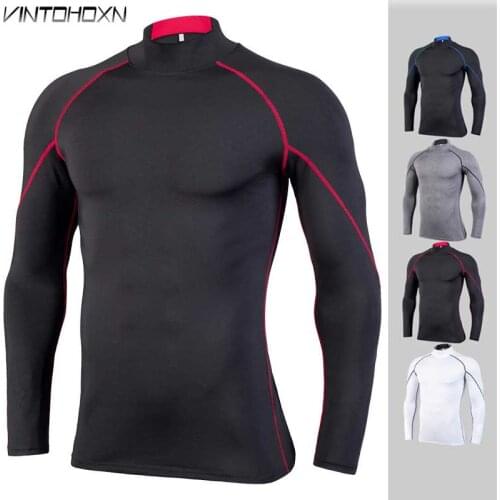 Men Workout GYM Fitness Top Long Tee Sport Running Yoga Training Quick Dry Compression Exercise Muscle Bodybuilding Shirt 929