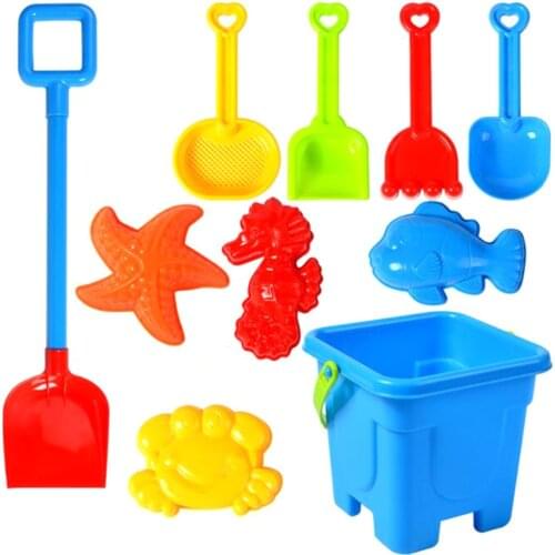 Children Beach Toy Sand Set 10pcs Sand Toys Sandbox Sand Play Sandpit Toy Summer Outdoor Toy Digging Bucket Shovel Tool