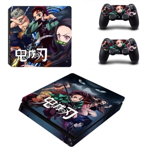 Demon Slayer PS4 Slim Skin Sticker For Sony PlayStation 4 Console and Controllers PS4 Slim Skins Sticker Decal Vinyl