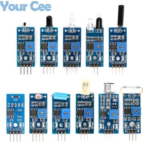 Hall Switch Sound Vibration Photosensitive Flame Reed Infrared Reflective Humidity Sensor Module For Arduino Smart Car Diy Kit