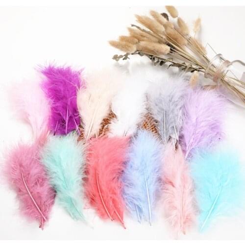 200pcs Turkey Feathers Macaron Pheasant Feathers Crafts White Feathers DIYJewelry Making for Clothes Carnaval Assesoires Plumas