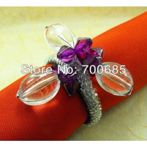 Qn13053013 bulk cheap napkin rings beaded wedding, napkin holder