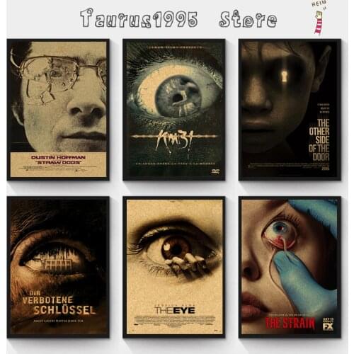 Various horrible movie Poster retro kraft paper coffee decorated wall paintings wallpaper wall stickers bedroom decor room decor