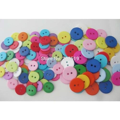 NBNLVV Assorted colorful round buttons DIY scrapbooking design 15mm/20mm flatback craft buttons mix 150 pieces