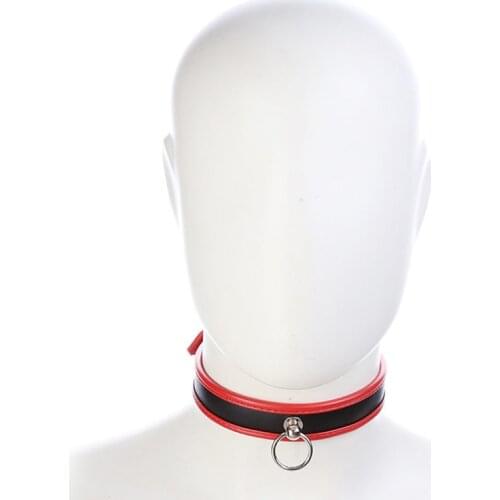 Adjustable Fetish Slave Chastity Belt Neck Collar Choker PU Leather Choking Ring Bondage Restraint BDSM Sex Toys For Couples