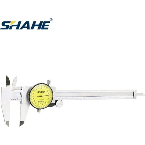 SHAHE 0.02 mm 150 mm Dial Caliper Stainless Steel Metric Gauge Double Shock Dial Caliper Measuring Tool