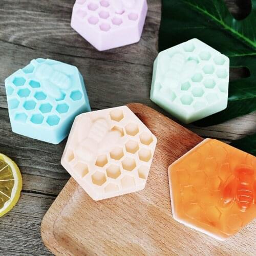 6 Holes Honey Bee Hive Honeycomb Soap Silicone Mold DIY Handmade 3D Cake Chocolate Mould Soap Making Craft