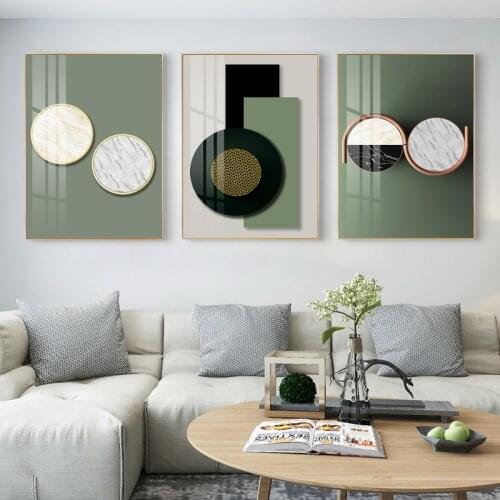 Nordic Abstract Canvas Green Wall Art Posters and Print for Living Room Bedroom Decoration Interior Painting Picture Home Decor