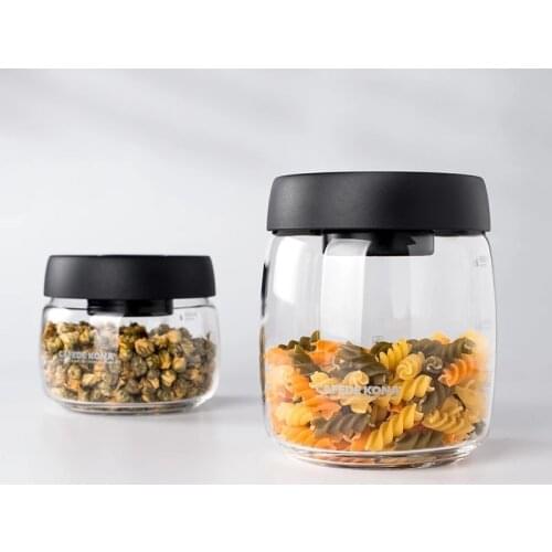 Glass Canister Vacuum glass sealed tank Eco Friendly Borosilicate Glass Storage Jars With Lid Food Kitchen Glass Jar transparent