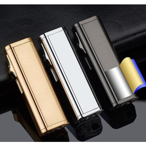 Jet Nozzle Torch Lighter Flame Turbo Visible Refillable Gas Oil Lighter Windproof Cigar Cigarette Lighter Gadgets For Man hqd