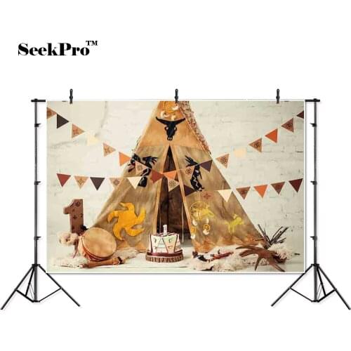 Thin vinyl happy birthday wild tent baby children Banner Backgrounds Printed Professional Indoor Photographic studio Backdrop