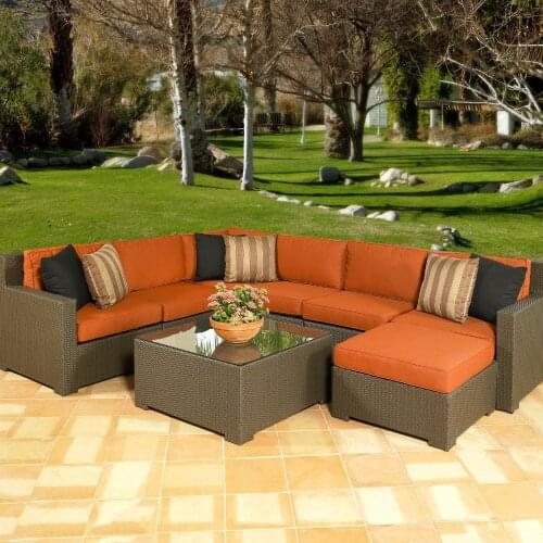 Melrose All-Weather Wicker outdoor Sectional seating --Seats up to 7