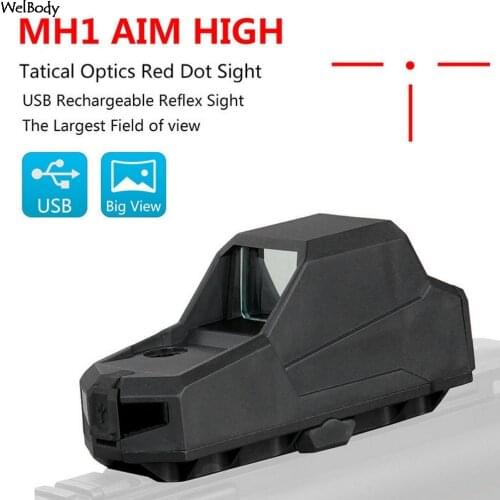 USB Charger Tactical Red Dot Sight Holographic Scope Hunting Reflex Sights For 20mm Weaver Rail Mount Airsoft Riflescope