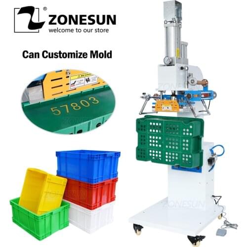 ZONESUN ZS-819SK Pneumatic Automatic Plastic Box LOGO Leather Hot Foil Stamping Creasing Embossing Machine Heat Press Machine