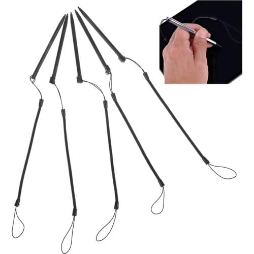 1pc Touch Screen Metal Touch Phone Pen Tablet Stylu With Spring String Computer