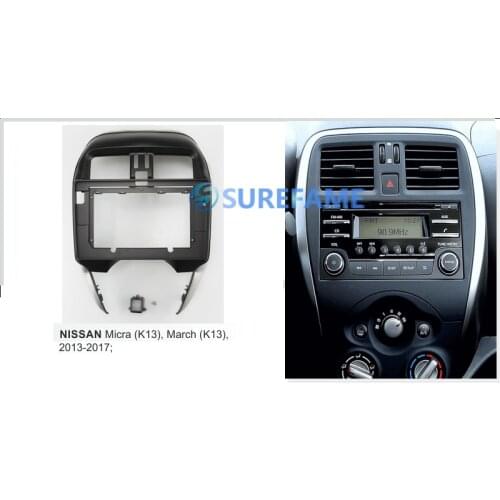 10.1 inch Car Fascia Radio Panel for NISSAN Micra (K13), March (K13) 2013-2017 (Left Wheel) Dash Kit Install Facia Bezel Plate